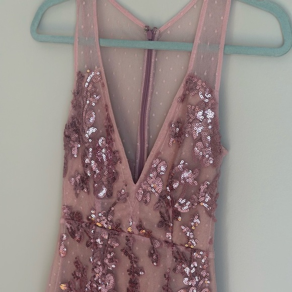 NEW NBD x Revolve Pink Sequin Sweet Dreams Mini Dress Plunging Deep V-Neck XXS - Picture 9 of 11